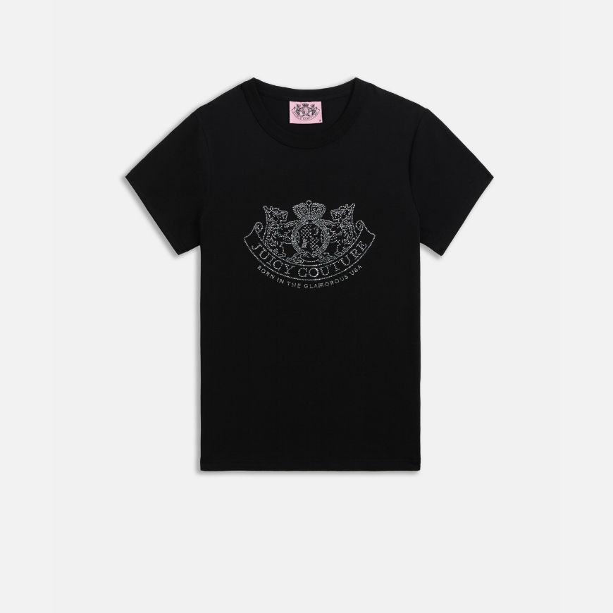 Снимка на JUICY COUTURE ДАМСКА ТЕНИСКА С ЛОГО DOG CREST DIAMANTE В ЧЕРНО