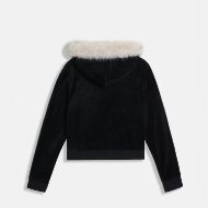 Picture of JUICY COUTURE WOMEN'S VELOUR HOODIE WITH HERITAGE BRANDING IN BLACK 2