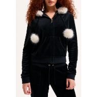 Picture of JUICY COUTURE WOMEN'S VELOUR HOODIE WITH HERITAGE BRANDING IN BLACK 5