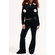 Picture of JUICY COUTURE WOMEN'S VELOUR HOODIE WITH HERITAGE BRANDING IN BLACK 7