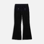 Picture of JUICY COUTURE WOMEN'S VELOUR ULTRA LOW RISE TRACKPANTS WITH DOG CREST EMBROIDERY IN BLACK 2