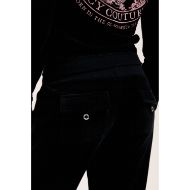 Picture of JUICY COUTURE WOMEN'S VELOUR ULTRA LOW RISE TRACKPANTS WITH DOG CREST EMBROIDERY IN BLACK 9