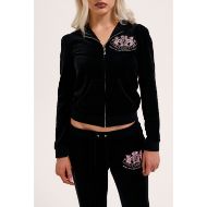 Picture of JUICY COUTURE WOMEN'S VELOUR ULTRA LOW RISE TRACKPANTS WITH DOG CREST EMBROIDERY IN BLACK 7