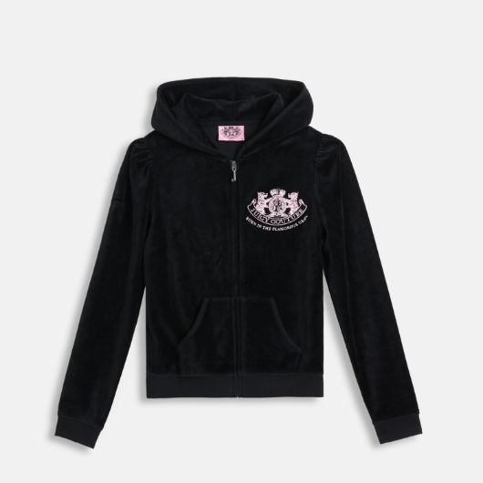 Показвай детайлите за JUICY COUTURE ДАМСКИ ВТАЛЕН СУИТШЪРТ ОТ КАДИФЕ С БРОДЕРИЯ DOG CREST В ЧЕРНО 1 - FanPoint Снимка на JUICY COUTURE ДАМСКИ ВТАЛЕН СУИТШЪРТ ОТ КАДИФЕ С БРОДЕРИЯ DOG CREST В ЧЕРНО 1