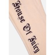 Picture of JUICY COUTURE WOMEN'S VELOUR ULTRA LOW RISE TRACKPANTS WITH HOUSE OF JUICY EMBROIDERY IN PINK 3