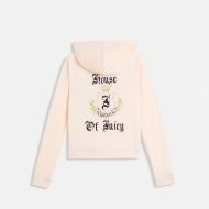 Picture of JUICY COUTURE WOMEN'S VELOUR SLIM FIT HOODIE WITH HOUSE OF JUICY EMBROIDERY IN PINK 2