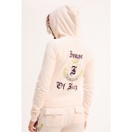 Picture of JUICY COUTURE WOMEN'S VELOUR SLIM FIT HOODIE WITH HOUSE OF JUICY EMBROIDERY IN PINK 6