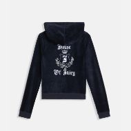 Picture of JUICY COUTURE WOMEN'S VELOUR SLIM FIT HOODIE WITH HOUSE OF JUICY EMBROIDERY IN NIGHT SKY 2