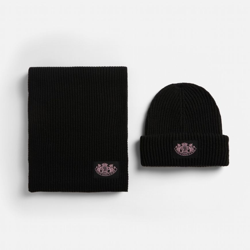 Снимка на JUICY COUTURE ДАМСКИ СЕТ ОТ ШАПКА И ШАЛ DOG CREST В ЧЕРНО