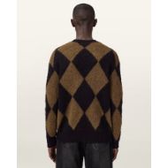 Picture of ALLSAINTS MEN'S BOWER CREW JUMPER IN BLACK/BROWN 2