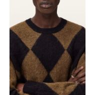 Picture of ALLSAINTS MEN'S BOWER CREW JUMPER IN BLACK/BROWN 3