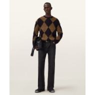 Picture of ALLSAINTS MEN'S BOWER CREW JUMPER IN BLACK/BROWN 5