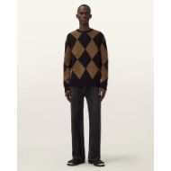 Picture of ALLSAINTS MEN'S BOWER CREW JUMPER IN BLACK/BROWN 4