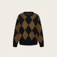 Picture of ALLSAINTS MEN'S BOWER CREW JUMPER IN BLACK/BROWN 6