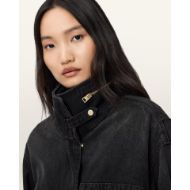 Picture of ALLSAINTS WOMEN'S CLAY ZIP JACKET IN WASHED BLACK 3