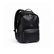 Picture of REPLAY MEN'S HAMMERED PU BACKPACK WITH DIAMOND LOGO IN BLACK 2