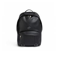 Picture of REPLAY MEN'S HAMMERED PU BACKPACK WITH DIAMOND LOGO IN BLACK 1