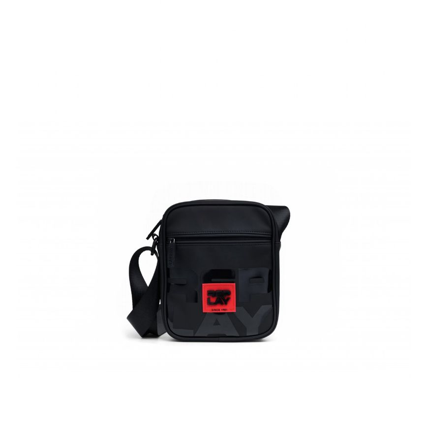 Picture of REPLAY MEN'S RUBBERIZED PU CROSS BODY BAG IN BLACK