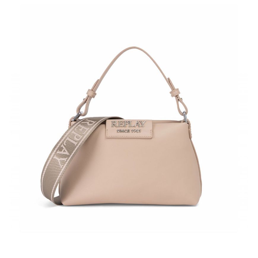 Снимка на REPLAY ДАМСКА ЧАНТА SOLID-COLOURED BAG WITH HANDLE AND SHOULDER STRAP В ЛУННА СВЕТЛИНА