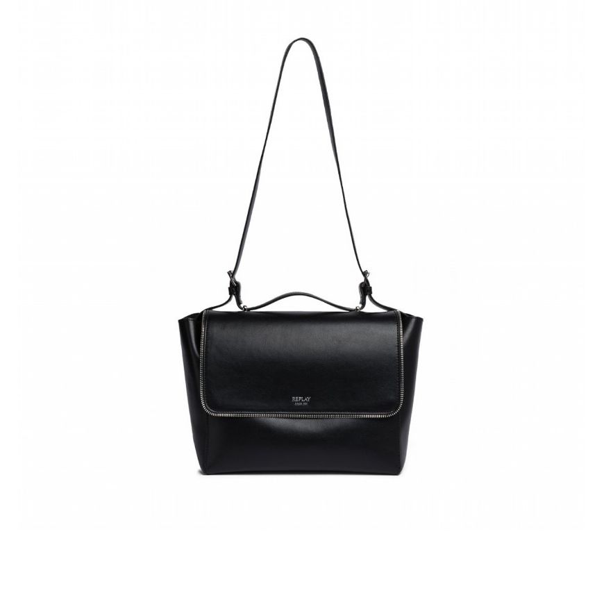 Снимка на REPLAY ДАМСКА ЧАНТА SOLID-COLOURED WITH SHOULDER STRAP AND HANDLE В ЧЕРНО