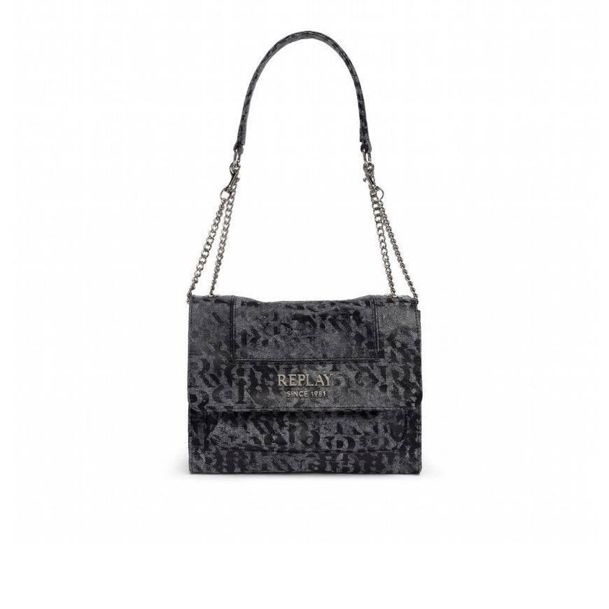 Снимка на REPLAY ДАМСКА ЧАНТА ЗА РАМО CROSSBODY BAG IN PRINTED DENIM В ЧЕРНО