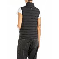 Picture of REPLAY WOMEN'S CRINKLE NYLON VEST IN BLACK 2