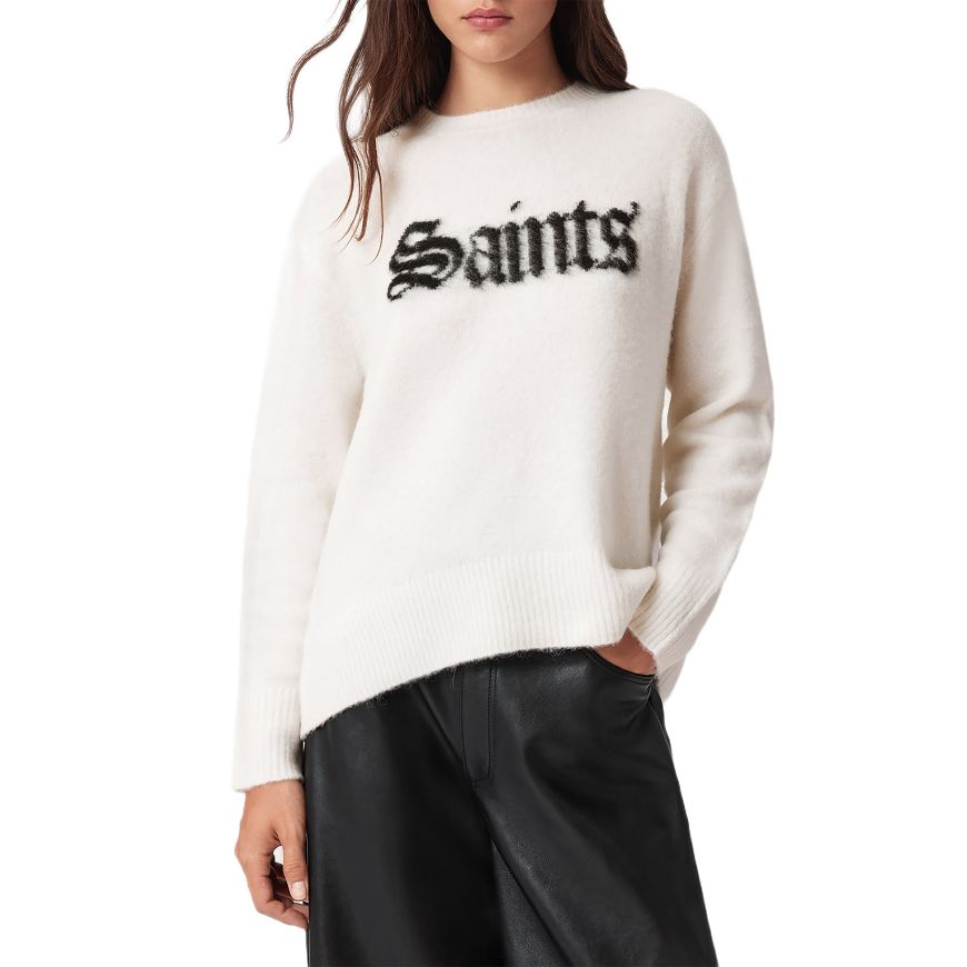 Снимка на ALLSAINTS ДАМСКИ ПУЛОВЕР SAINTS CREW В БЯЛО/ЧЕРНО
