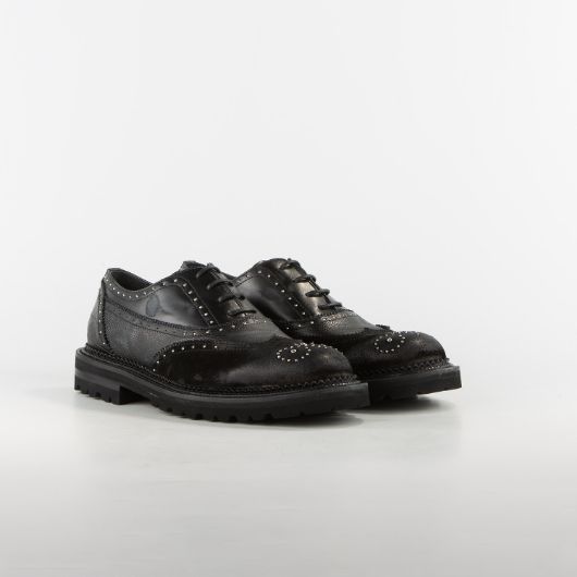 Show details for JOHN RICHMOND MEN'S KING SHOES IN MIXED LEATHER IN BLACK 2 - FanPoint Picture of JOHN RICHMOND MEN'S KING SHOES IN MIXED LEATHER IN BLACK 2