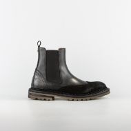 Picture of JOHN RICHMOND MEN'S KING BOOTS IN MIXED LEATHER IN BLACK 1