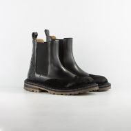 Picture of JOHN RICHMOND MEN'S KING BOOTS IN MIXED LEATHER IN BLACK 2