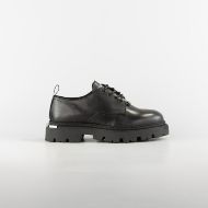 Picture of JOHN RICHMOND MEN'S COMMANDO-X LEATHER SHOES WITH METAL ACCESSORIES IN BLACK 1