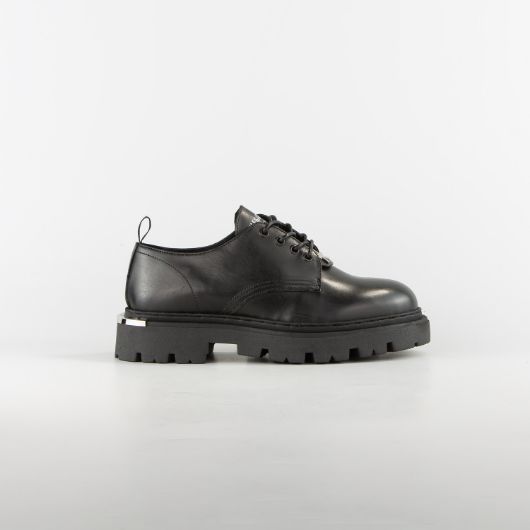 Show details for JOHN RICHMOND MEN'S COMMANDO-X LEATHER SHOES WITH METAL ACCESSORIES IN BLACK 1 - FanPoint Picture of JOHN RICHMOND MEN'S COMMANDO-X LEATHER SHOES WITH METAL ACCESSORIES IN BLACK 1