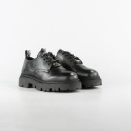 Picture of JOHN RICHMOND MEN'S COMMANDO-X LEATHER SHOES WITH METAL ACCESSORIES IN BLACK 2