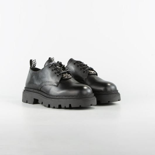 Show details for JOHN RICHMOND MEN'S COMMANDO-X LEATHER SHOES WITH METAL ACCESSORIES IN BLACK 2 - FanPoint Picture of JOHN RICHMOND MEN'S COMMANDO-X LEATHER SHOES WITH METAL ACCESSORIES IN BLACK 2