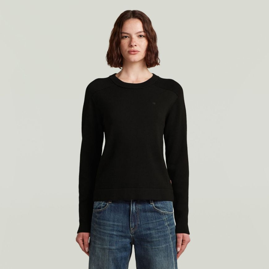 Picture of G-STAR WOMEN'S CORE R KNITTED SWEATER IN BLACK