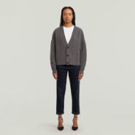 Picture of G-STAR WOMEN'S CABLE CROPPED CARDIGAN KNITTED SWEATER IN GREY 5