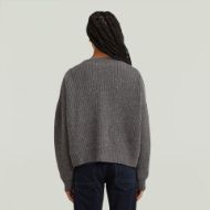 Picture of G-STAR WOMEN'S CABLE CROPPED CARDIGAN KNITTED SWEATER IN GREY 2