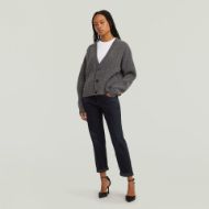 Picture of G-STAR WOMEN'S CABLE CROPPED CARDIGAN KNITTED SWEATER IN GREY 3