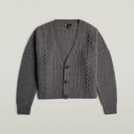 Picture of G-STAR WOMEN'S CABLE CROPPED CARDIGAN KNITTED SWEATER IN GREY 6