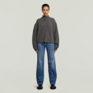 Picture of G-STAR WOMEN'S CABLE DOUBLE COLLAR KNITTED SWEATER IN GREY 5