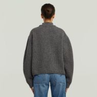 Picture of G-STAR WOMEN'S CABLE DOUBLE COLLAR KNITTED SWEATER IN GREY 3