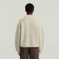 Picture of G-STAR WOMEN'S CABLE DOUBLE COLLAR KNITTED SWEATER IN BEIGE 2