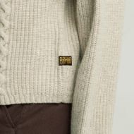 Picture of G-STAR WOMEN'S CABLE DOUBLE COLLAR KNITTED SWEATER IN BEIGE 3