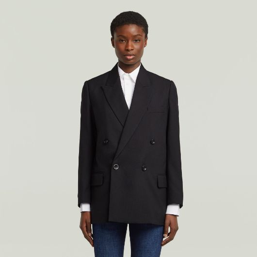 Показвай детайлите за G-STAR ДАМСКО DOUBLE BREASTED САКО В ЧЕРНО Снимка на G-STAR ДАМСКО DOUBLE BREASTED САКО В ЧЕРНО