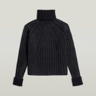 Picture of G-STAR WOMEN'S WASHED LOOSE TURTLE KNITTED SWEATER IN BLACK 6