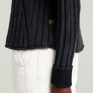 Picture of G-STAR WOMEN'S WASHED LOOSE TURTLE KNITTED SWEATER IN BLACK 4