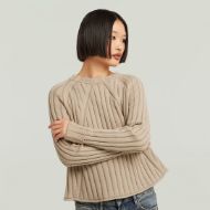 Picture of G-STAR WOMEN'S WASHED LOOSE R KNITTED SWEATER IN BEIGE 3