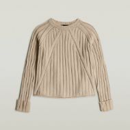 Picture of G-STAR WOMEN'S WASHED LOOSE R KNITTED SWEATER IN BEIGE 6