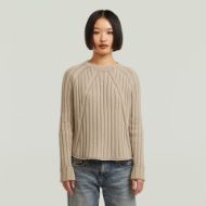 Picture of G-STAR WOMEN'S WASHED LOOSE R KNITTED SWEATER IN BEIGE 1