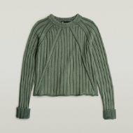 Picture of G-STAR WOMEN'S WASHED LOOSE R KNITTED SWEATER IN GREEN 6